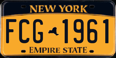NY license plate FCG1961