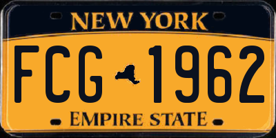NY license plate FCG1962