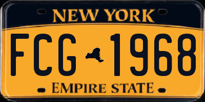 NY license plate FCG1968