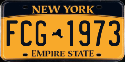 NY license plate FCG1973
