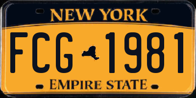 NY license plate FCG1981