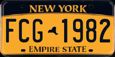 NY license plate FCG1982