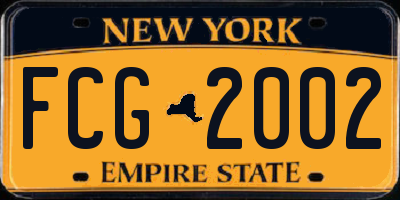 NY license plate FCG2002