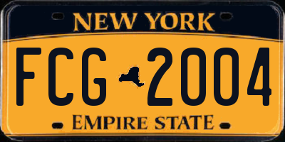 NY license plate FCG2004