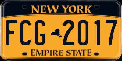 NY license plate FCG2017