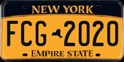 NY license plate FCG2020
