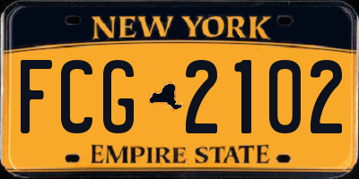NY license plate FCG2102