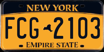 NY license plate FCG2103