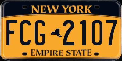 NY license plate FCG2107