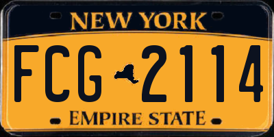 NY license plate FCG2114