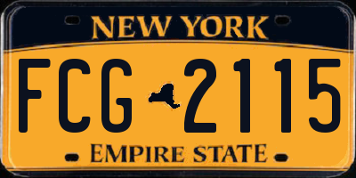 NY license plate FCG2115