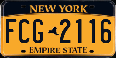 NY license plate FCG2116