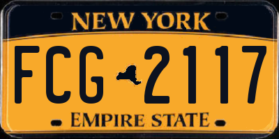 NY license plate FCG2117