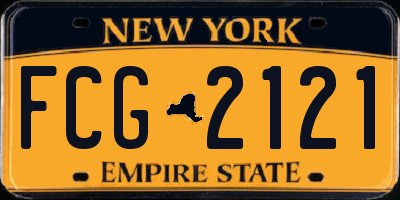 NY license plate FCG2121
