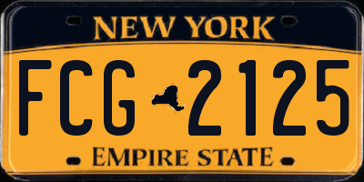 NY license plate FCG2125