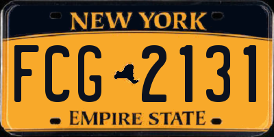 NY license plate FCG2131