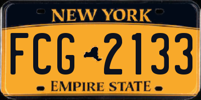 NY license plate FCG2133