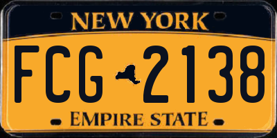 NY license plate FCG2138