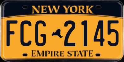 NY license plate FCG2145