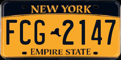 NY license plate FCG2147