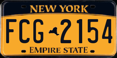 NY license plate FCG2154