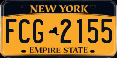 NY license plate FCG2155
