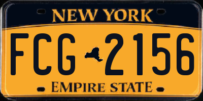 NY license plate FCG2156