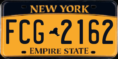 NY license plate FCG2162