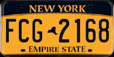 NY license plate FCG2168