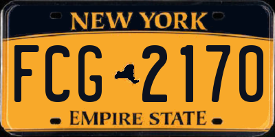 NY license plate FCG2170