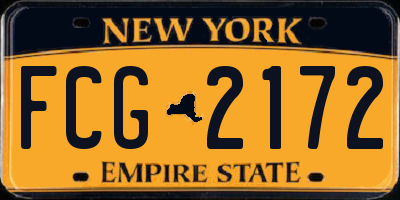 NY license plate FCG2172