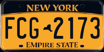 NY license plate FCG2173