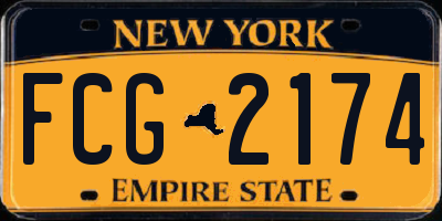 NY license plate FCG2174