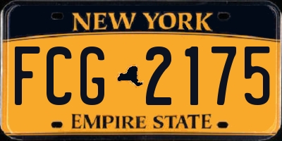 NY license plate FCG2175