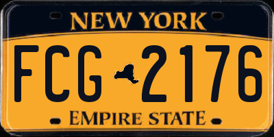 NY license plate FCG2176