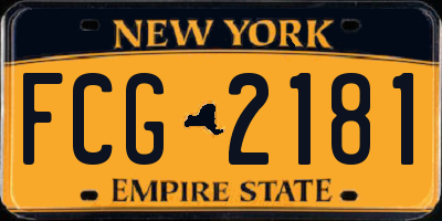 NY license plate FCG2181