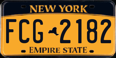 NY license plate FCG2182