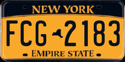 NY license plate FCG2183