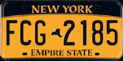 NY license plate FCG2185