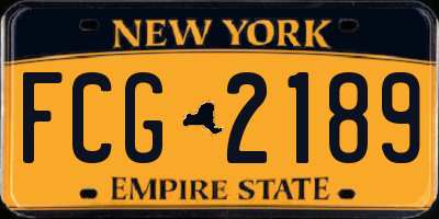 NY license plate FCG2189