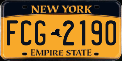 NY license plate FCG2190