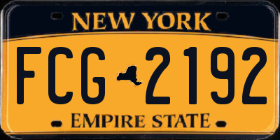 NY license plate FCG2192