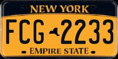NY license plate FCG2233