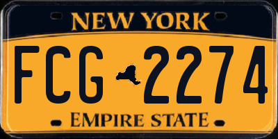 NY license plate FCG2274