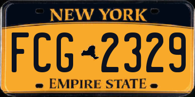 NY license plate FCG2329