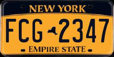 NY license plate FCG2347