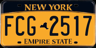 NY license plate FCG2517