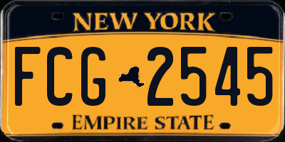 NY license plate FCG2545