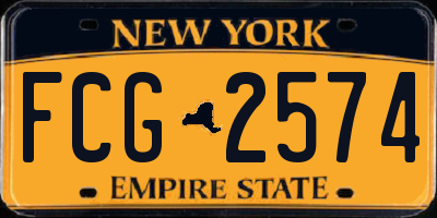 NY license plate FCG2574