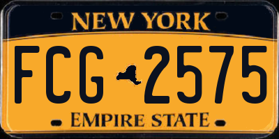 NY license plate FCG2575